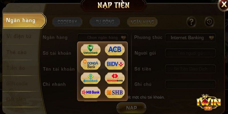 IWIN Tổng hợp những phương thức thanh toán